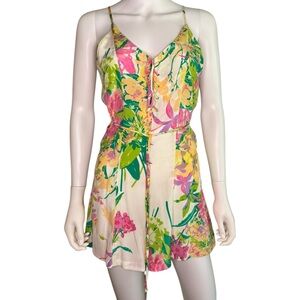 Yumi Kim Tropical Floral Silk Playsuit